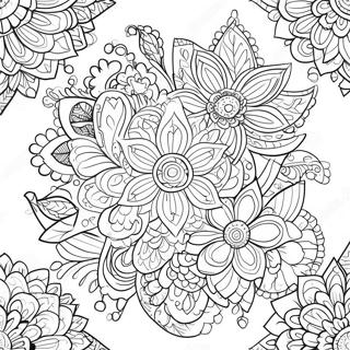 Hmong Flower Motif Coloring Page 43953-35241