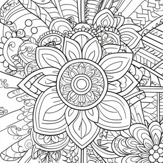 Hmong Flower Motif Coloring Page 43953-35243