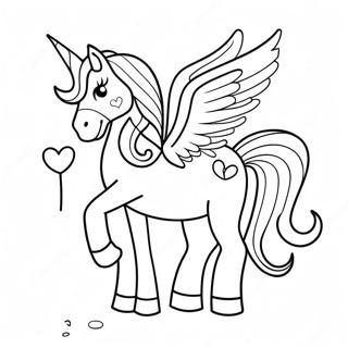 Valentines Unicorn Coloring Page 43992-35274