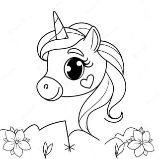 Valentines Unicorn Coloring Page 43992-35275