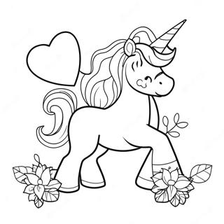 Valentines Unicorn Coloring Page 43992-35276