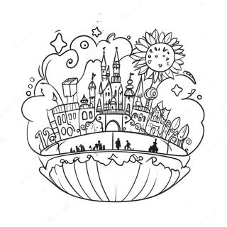 Colorful It S A Small World Scene Coloring Page 44003-35282