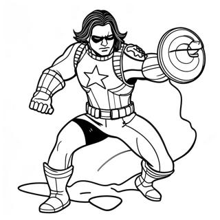 Winter Soldier Shield Throwing Coloring Page 44013-35295