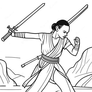 Rey In Action Coloring Page 44023-35302