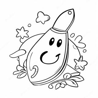 Cartoon Knife With Smiley Face Coloring Page 44043-35318