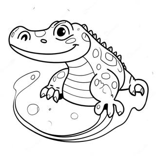 Ferocious Crocodile Lurking In Water Coloring Page 44053-35329