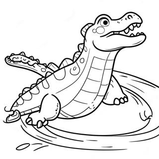 Ferocious Crocodile Lurking In Water Coloring Page 44053-35330