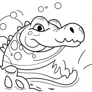 Ferocious Crocodile Lurking In Water Coloring Page 44053-35331