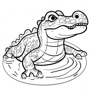 Ferocious Crocodile Lurking In Water Coloring Page 44053-35332