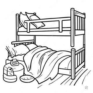 Cozy Bunk Bed With Blankets Coloring Page 44073-35351