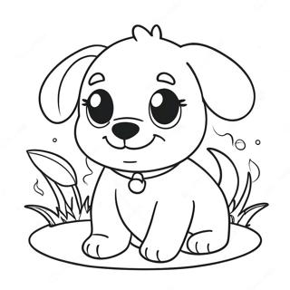 Cute Puppy Playing Coloring Page 44083-35345