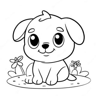 Cute Puppy Playing Coloring Page 44083-35348