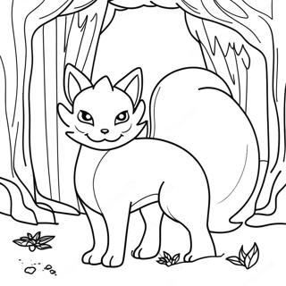 Ninetales In A Mystical Forest Coloring Page 44093-35355