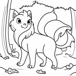 Ninetales In A Mystical Forest Coloring Page 44093-35356