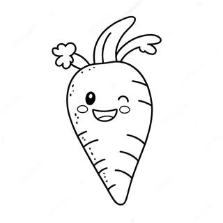 Cute Carrot With Smiling Face Coloring Page 4412-3698