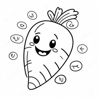 Cute Carrot With Smiling Face Coloring Page 4412-3699