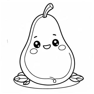 Cute Cartoon Pear Coloring Page 44133-35389