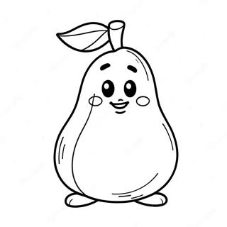 Cute Cartoon Pear Coloring Page 44133-35390