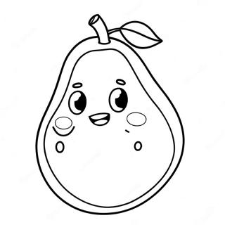 Cute Cartoon Pear Coloring Page 44133-35392