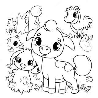 Cute Farm Animals Coloring Page 44143-35397