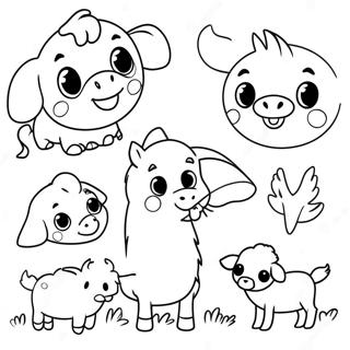 Cute Farm Animals Coloring Page 44143-35398