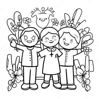 Joyful Catholic Schools Week Celebration Coloring Page 44163-35416