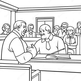 Fun Courtroom Scene Coloring Page 44183-35433