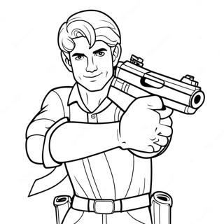 Eli Shane With Blaster Coloring Page 44193-35438