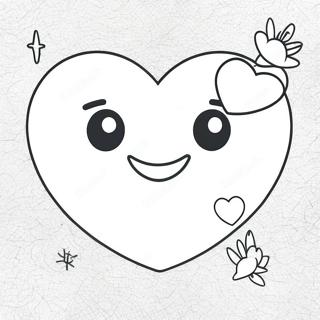 Cute Heart Emoji With Sparkles Coloring Page 44203-35447