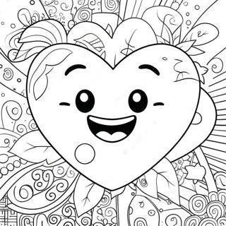 Cute Heart Emoji With Sparkles Coloring Page 44203-35448