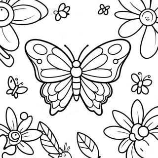 Butterfly Rainbow Coloring Pages