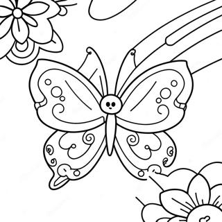 Butterfly Rainbow Coloring Page 4421-3704