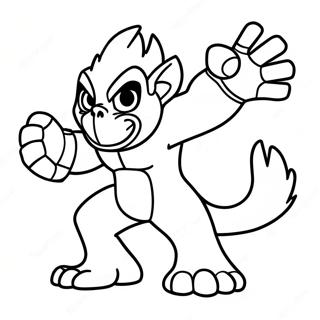 Fiery Infernape Battle Pose Coloring Page 44223-35461