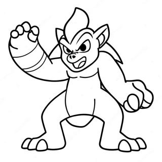 Fiery Infernape Battle Pose Coloring Page 44223-35463