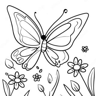 Colorful Butterfly Garden Coloring Page 4422-3709