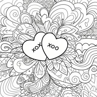 Colorful Xoxo Hearts Coloring Page 44243-35479