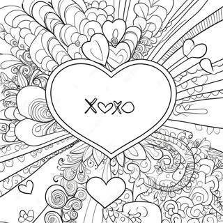 Colorful Xoxo Hearts Coloring Page 44243-35480