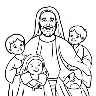 Joyful Jesus With Children Coloring Page 44253-43059