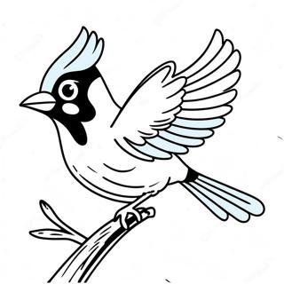 Colorful Blue Jay In Flight Coloring Page 44263-35491