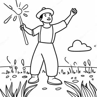 Colorful Sower Spreading Seeds Coloring Page 44323-35541