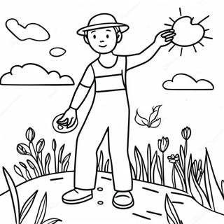 Colorful Sower Spreading Seeds Coloring Page 44323-35542