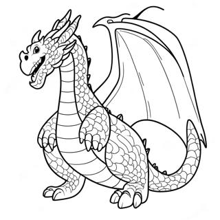 Majestic Fire Breathing Dragon Coloring Page 4432-3714