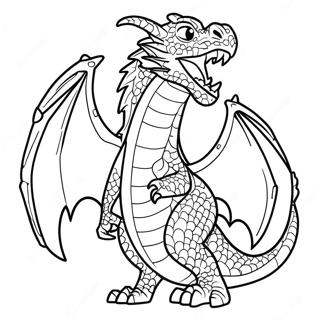 Majestic Fire Breathing Dragon Coloring Page 4432-3716