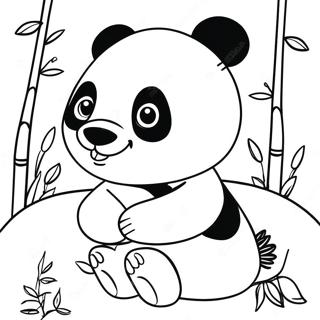 Cute Panda Among Bamboo Coloring Page 44343-35554