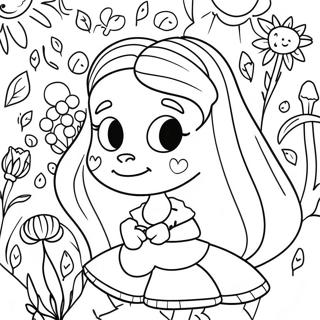 Alice In Wonderland Flowers Coloring Pages