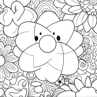 Colorful Flowers By Takashi Murakami Coloring Page 44383-35585