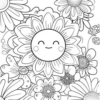 Colorful Flowers By Takashi Murakami Coloring Page 44383-35586