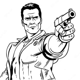 Terminator In Action Coloring Page 44393-35641