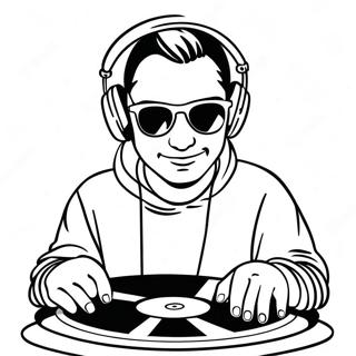 Cool Dj With Headphones Coloring Page 44403-35597