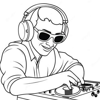 Cool Dj With Headphones Coloring Page 44403-35599